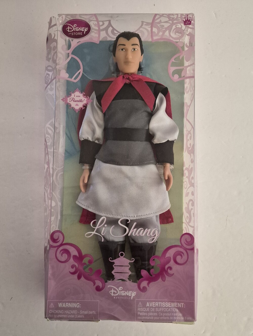 Disney Store LI SHANG Classic Prince Princess 12" Doll Mulan Retired New